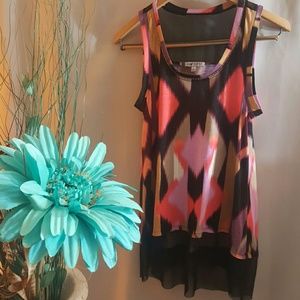 Jennifer Lopez Multicolored Tank With Mesh Detail